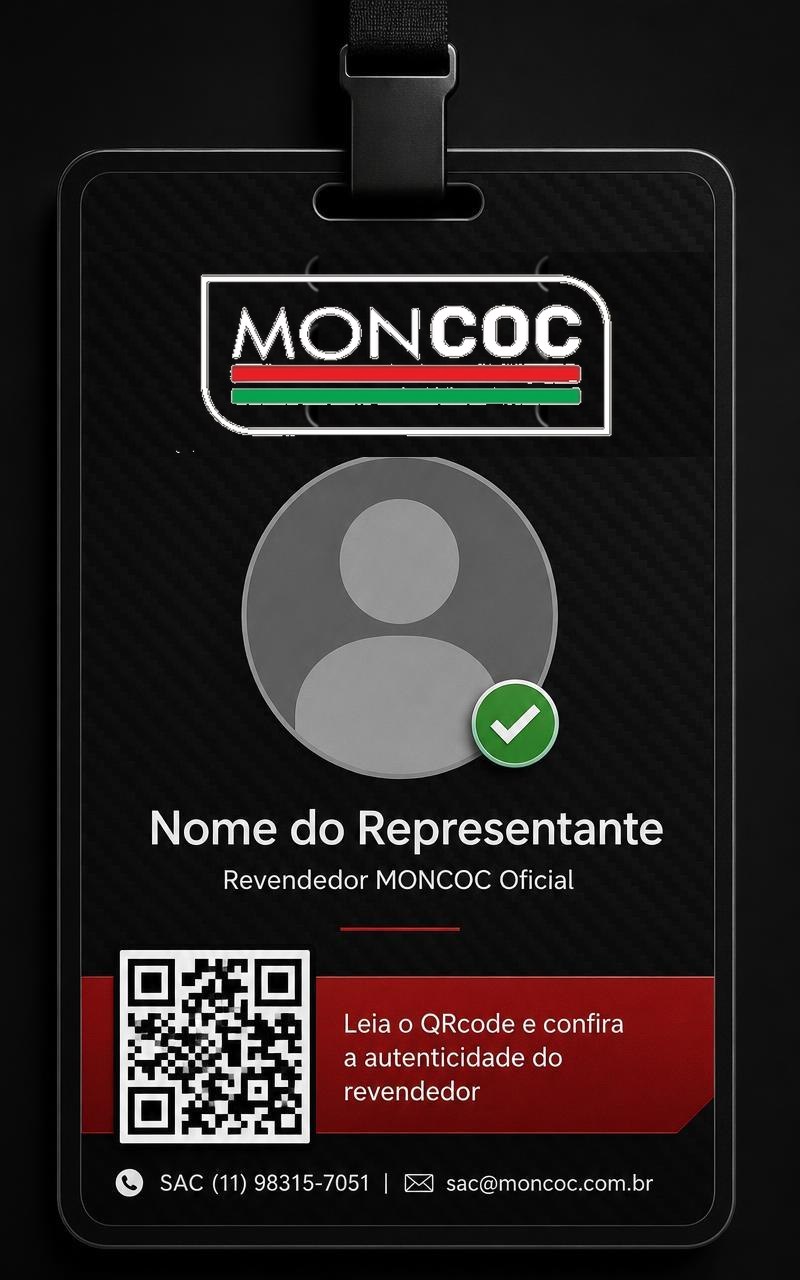 Crachá Oficial MONCOC com QR Code para validação do revendedor
